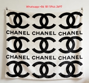 Chanel Grid CC Logo Monochrome Flannel Throw Blanket IMG_7146